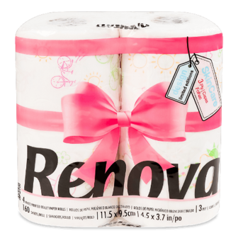 Папір туалетний Renova Design 3-шаровий 4шт (4шт)