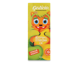 Сік Galicia яблучно-грушевий неосвітлений (0,2л)