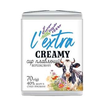 Сир плавлений 70 г L'extra Вершковий 40% фольга 