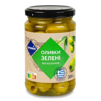 Оливки «Премія»® зелені без кісточок (300г)