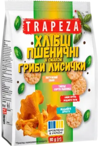 Міні-хлібці Trapeza пшеничні зі смаком Гриби лисички 90 г