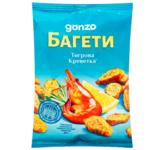 Сухарики Gonzo Тигрова креветка пшеничні 50 г