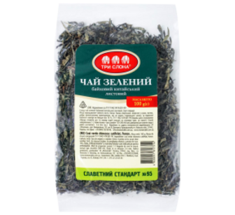Чай Три Слона № 95 зелений лист. 100 г