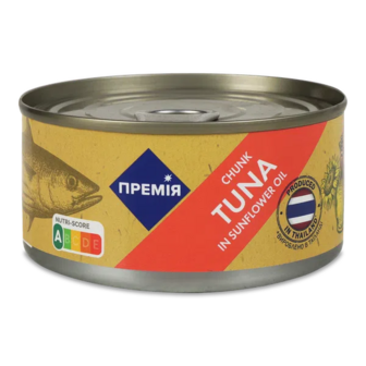Тунець «Премія»® стерилізований шматочки в олії (185г)