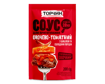 Соус кулінарний Торчин Овочево-томатний з цибулею та солодким перцем пастеризований м/у  (200г)