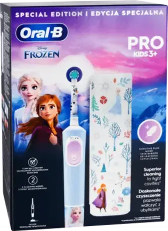 Зубна щітка Oral-B Kids Frozen електрична дитяча від 3 років та дорожній чохол 1 шт