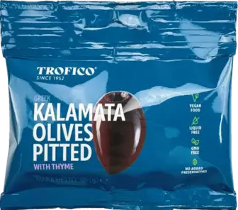 Оливки Trofico Каламата без кісточок з чебрецем 30 г