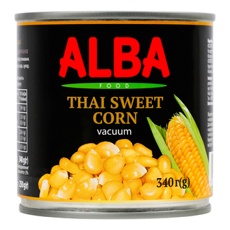 Кукурудза ALBA FOOD цукрова вакуумована з/б ключ 250/340мл