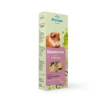 Ласощі для гризунів Priroda Колосок 2 шт х 70 г - фрукти