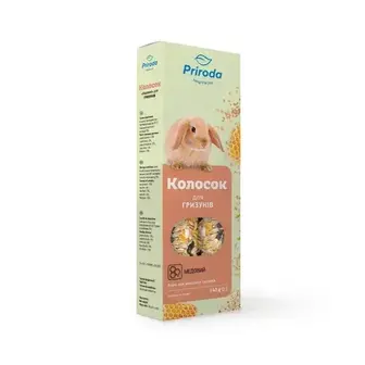 Ласощі для гризунів Priroda Колосок 2 шт х 70 г - мед