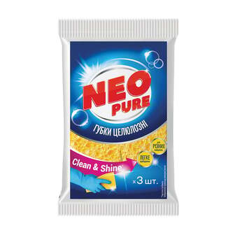 Губки з цeлюлoзи 3 шт Своя Лінія Neo Pure, м/уп 