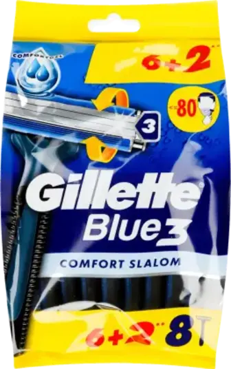 Станки для гоління одноразові Gillette Blue 3 Comfort Slalom 8 шт/уп