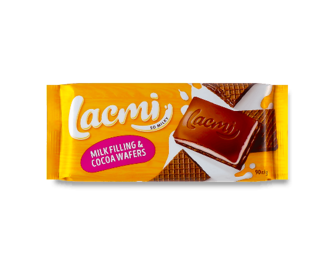 Шоколад молочний Roshen Lacmi молочна начинка-вафлі (90г)