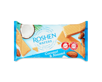 Вафлі Roshen Wafers кокос та мигдаль (216г)