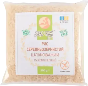 Крупа рисова Ms.Tally без глютену 500 г