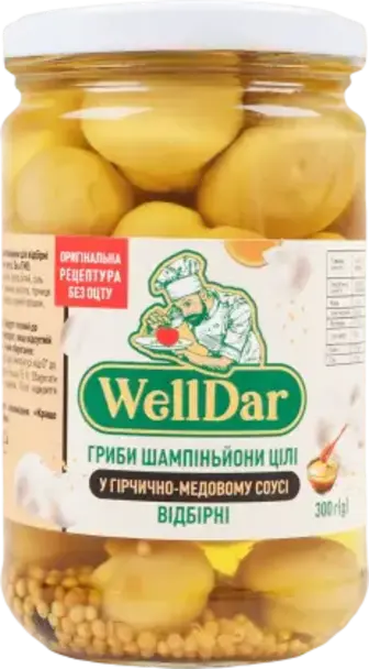 Гриби WellDar шампіньйони у гірчично-медовому соусі 300 г
