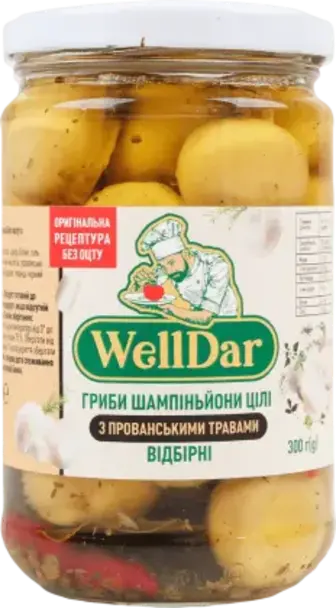 Гриби WellDar шампіньйони з прованськими травами 300 г