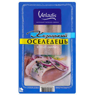 Оселедець Матьє Veladis Козацький філе в олії 240 г (4823097904923)