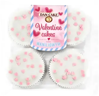 Кекси Dan Cake Хеппі Ваніль біле серце 240 г