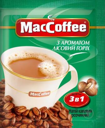 Напій кавовий розч 3в1 MacCoffee Лiс.горiх 18г пак