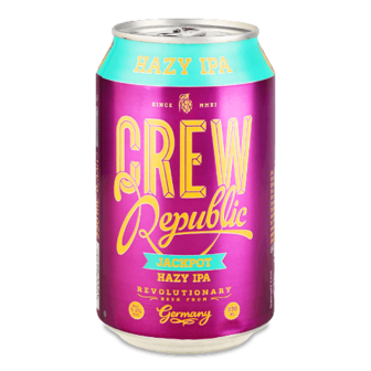 Пиво Crew Republic Jackpot Hazy IPA світле нефільтроване з/б 330мл (330мл)