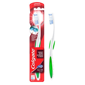 Зубна щітка відбілююча Colgate 360 ​​Optic White, середньої жорсткості