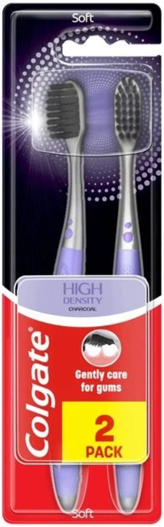 Зубна щітка Colgate High Density чорне вугілля 1+1, середньої жорсткості