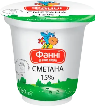 Сметана Фанні 15% 260 г