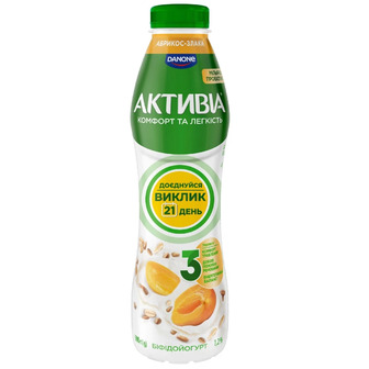 Біфідойогурт Активіа Абрикос-злаки питний 1.2% 500 г (4820293250212)