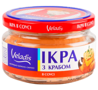 Ікра Veladis мойви з м_ясом краба в соусі 160г