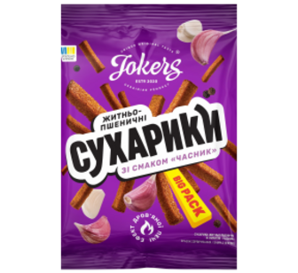 Сухарики JokerS житньо-пшеничні Часник 100г