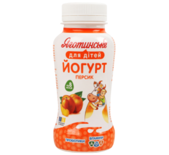 Йогурт Яготинське ДД персик від 8міс 1,5% 185г ПЕТ