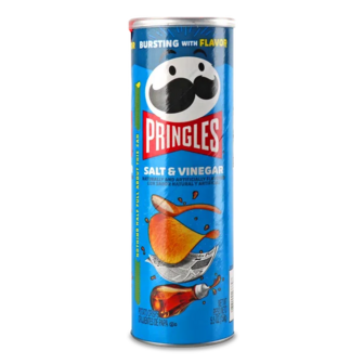 Чипси Pringles зі смаком солі та оцту (158г)