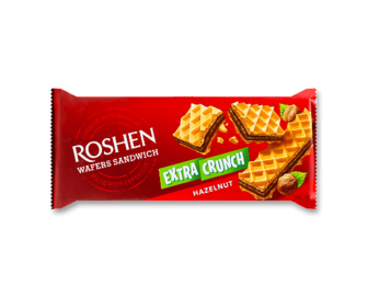 Вафлі Roshen Wafers Sandwich Extra Crunch Hazelnut (142г)