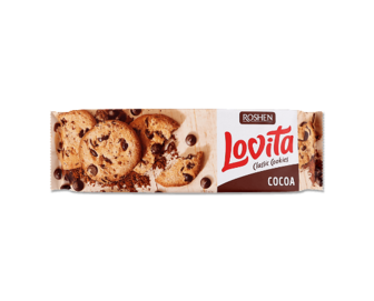 Печиво Roshen Lovita Classic Cookies зі шматочками глазурі (150г)