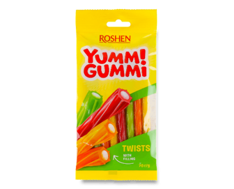 Цукерки Roshen Yummi Gummi Twists (70г)