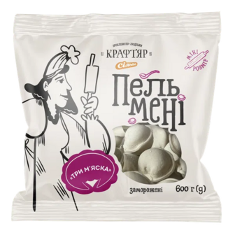 Пельмені Крафтяр Три м'яска заморожені (600г)