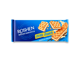 Вафлі Roshen Wafers Sandwich Extra Crunch Vanilla Cream (142г)