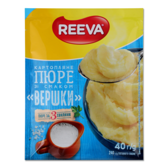 Пюре картопляне швидкого приготування з смаком вершків 40г Reeva