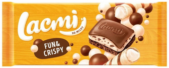 Шоколад Roshen Lacmi Fun Crispy молочний пористий 85г
