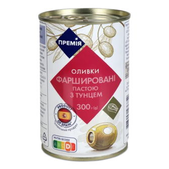 Оливки «Премія»® зелені фаршировані тунцем (300г)