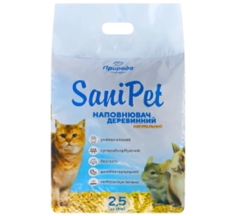 Наповнювач Природа Sani Pet універс.деревин. 2,5кг