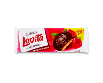 Печиво Roshen Lovita Jelly Cookies зі смаком малини (135г)