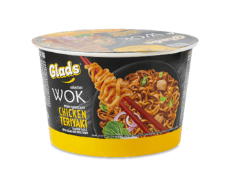 Локшина швидкого приготування Glads Wok Chicken teriyaki з соусом (95г)