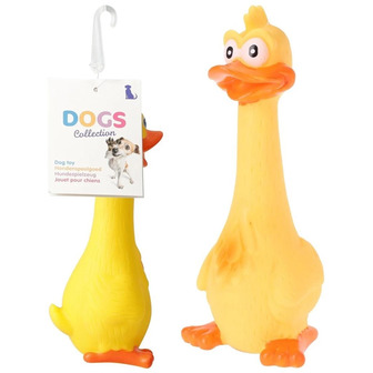 Іграшка для собак Dogs Collection Качка, вініл, жовтий, 19 см (8721037310109)