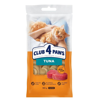 Кремові ласощі для котів Club 4 Paws з тунцем 15 г 4 шт (4820269144781)