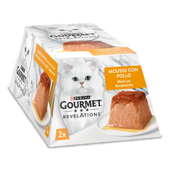 Корм вологий для дорослих котів Gourmet Revelations Мус з куркою та підливкою 57 г 2 шт (7613287070081)