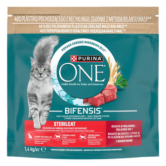 Корм сухий для стерилізованих котів Purina One Sterilcat з яловичиною 1.4 кг (7613035125346)