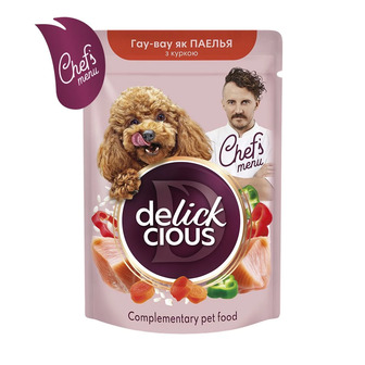 Корм вологий для собак Delickcious Смакує як паелья з куркою 85 г (4820269147041)