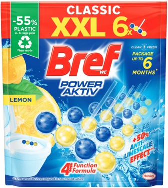 Засіб Bref чистячий для унітазу Лимонна свіжість 6*50г
